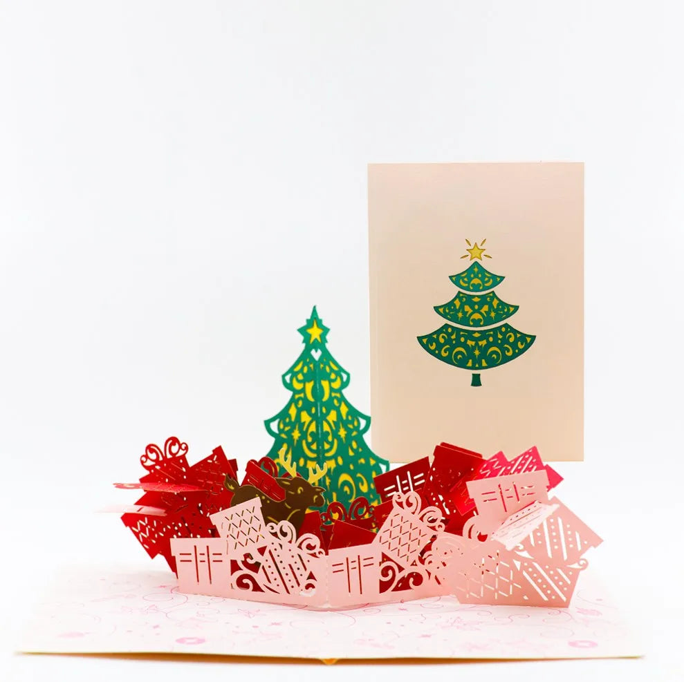 Christmas Tree New Design 2024 Pop Up Card Merry Christmas Theme Greeting Card Christmas Tree For Holiday Handicraft