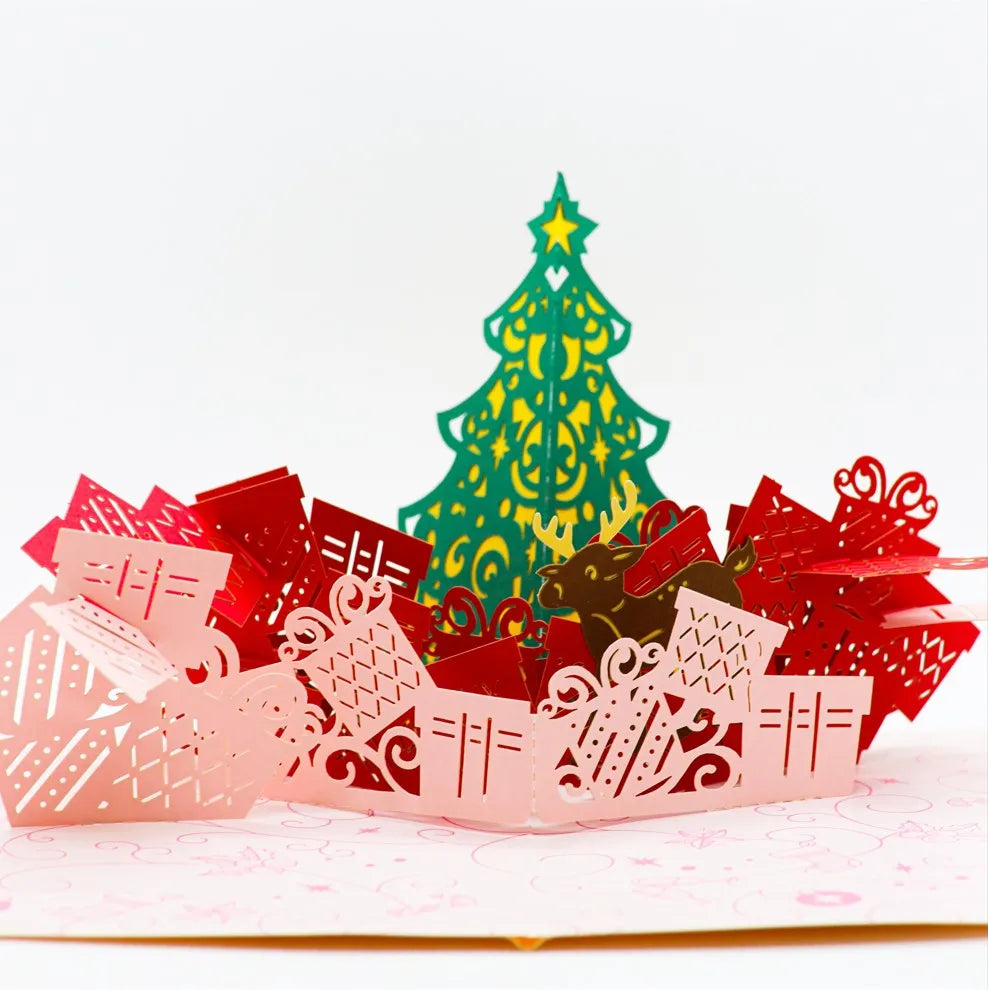 Christmas Tree New Design 2024 Pop Up Card Merry Christmas Theme Greeting Card Christmas Tree For Holiday Handicraft