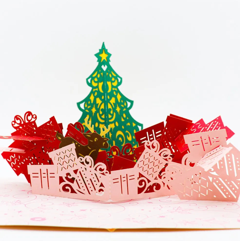 Christmas Tree New Design 2024 Pop Up Card Merry Christmas Theme Greeting Card Christmas Tree For Holiday Handicraft