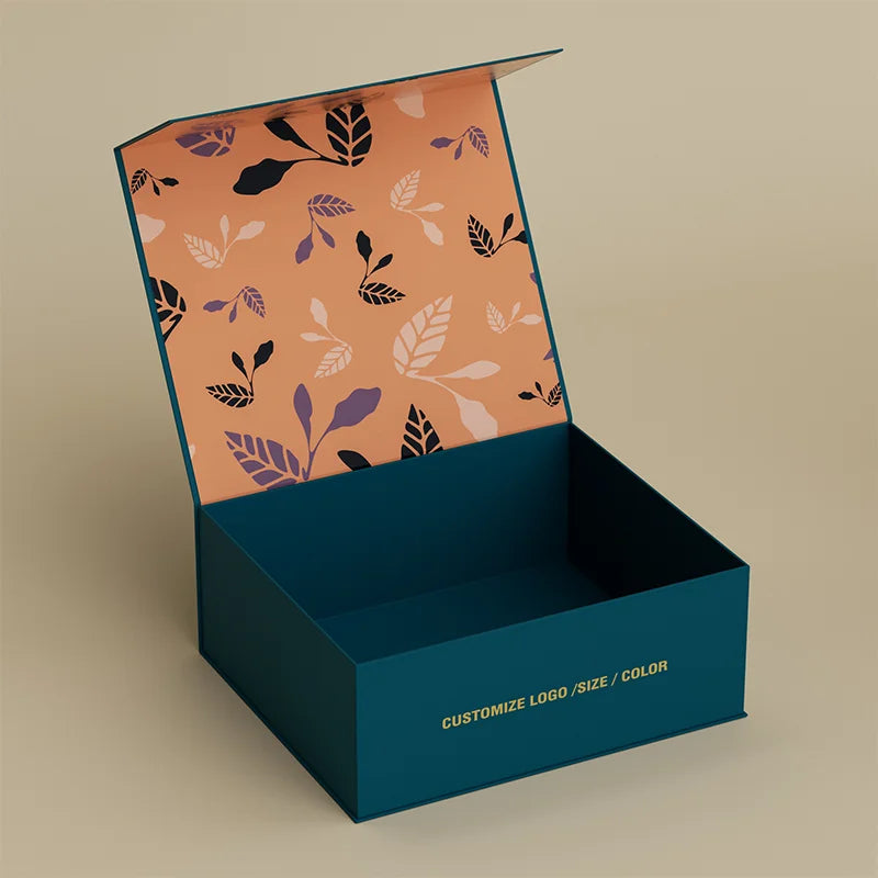 Recyclable Custom Logo Hard Cardboard Art Paper Stamping Paper Boxes for Gift Luxury Magnetic Folding Gift Box