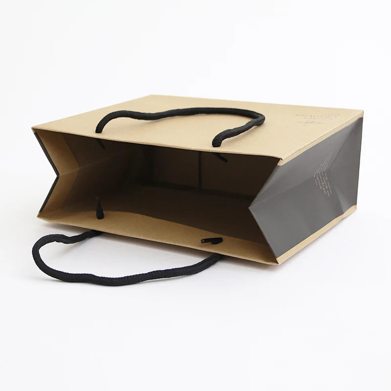 Custom Biodegradable Paper BagsBoutique Paper Shopping Bag with material gift bags draw string