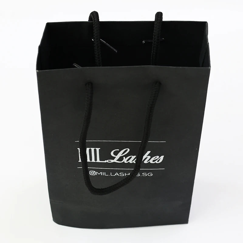 Black and Gold Design Wig Package Black Luxury Shopping Gift Shopping Bags Black Paper mailing Bag For Clothes