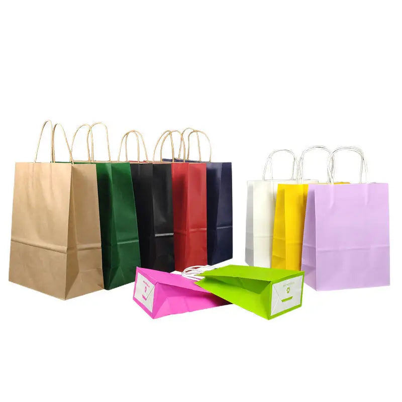 Custom Biodegradable Paper BagsBoutique Paper Shopping Bag with material gift bags draw string