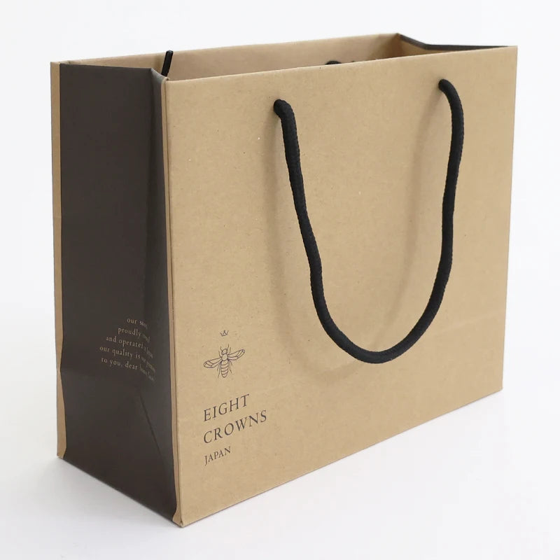 Custom Biodegradable Paper BagsBoutique Paper Shopping Bag with material gift bags draw string