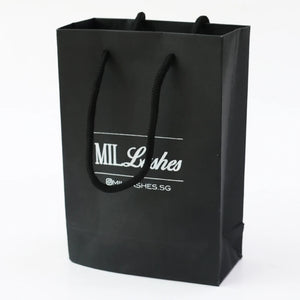 Black and Gold Design Wig Package Black Luxury Shopping Gift Shopping Bags Black Paper mailing Bag For Clothes