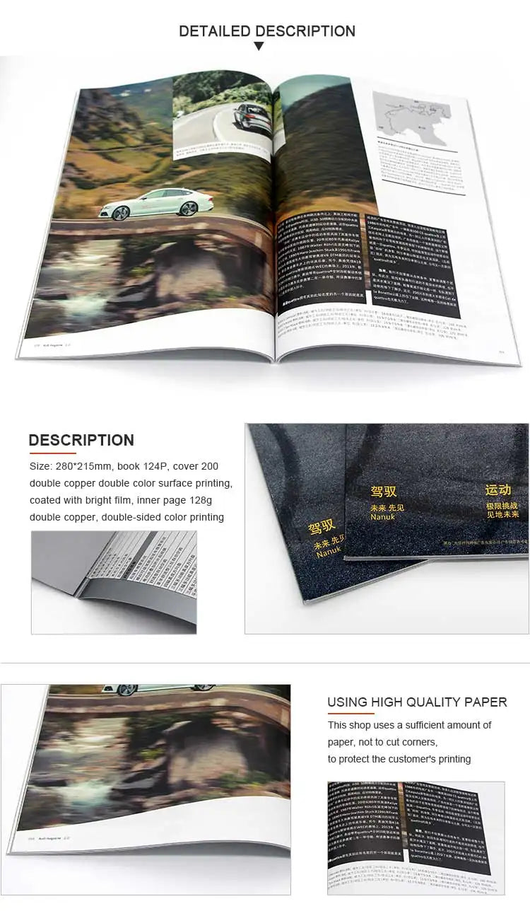 Custom catalogue book Printing Product Car Propaganda Magazine printing advertise brochure printing