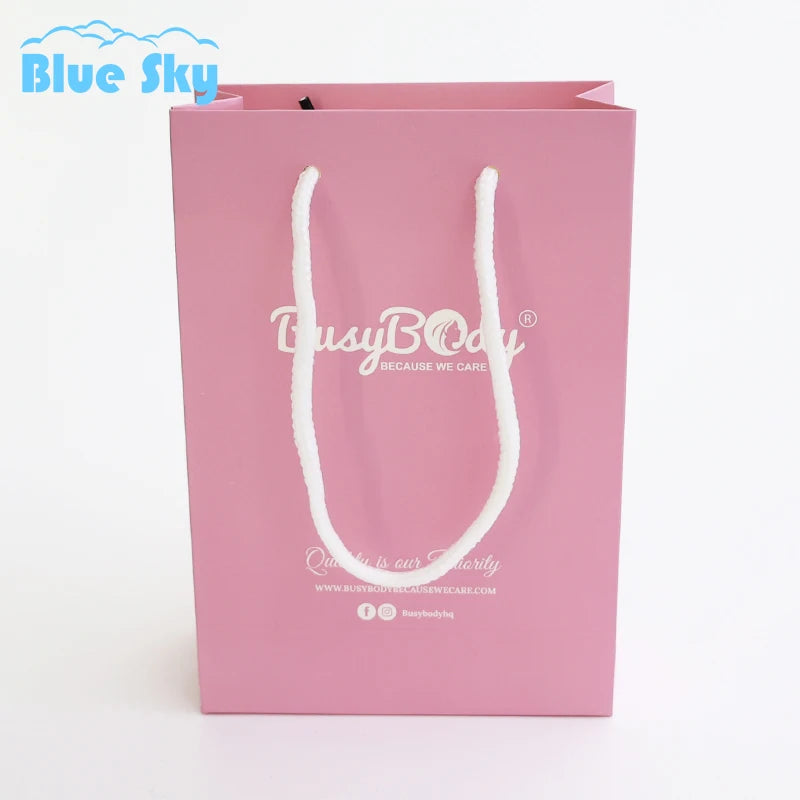 Custom Biodegradable Paper BagsBoutique Paper Shopping Bag with material gift bags draw string