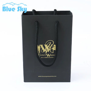 Black and Gold Design Wig Package Black Luxury Shopping Gift Shopping Bags Black Paper mailing Bag For Clothes