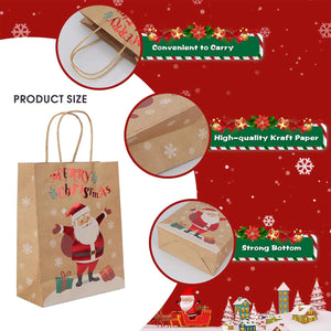 Fashion pattern printing custom candy gift Daily Shopping Packaging wholesale price brown Kraft paper bag christmas 120g